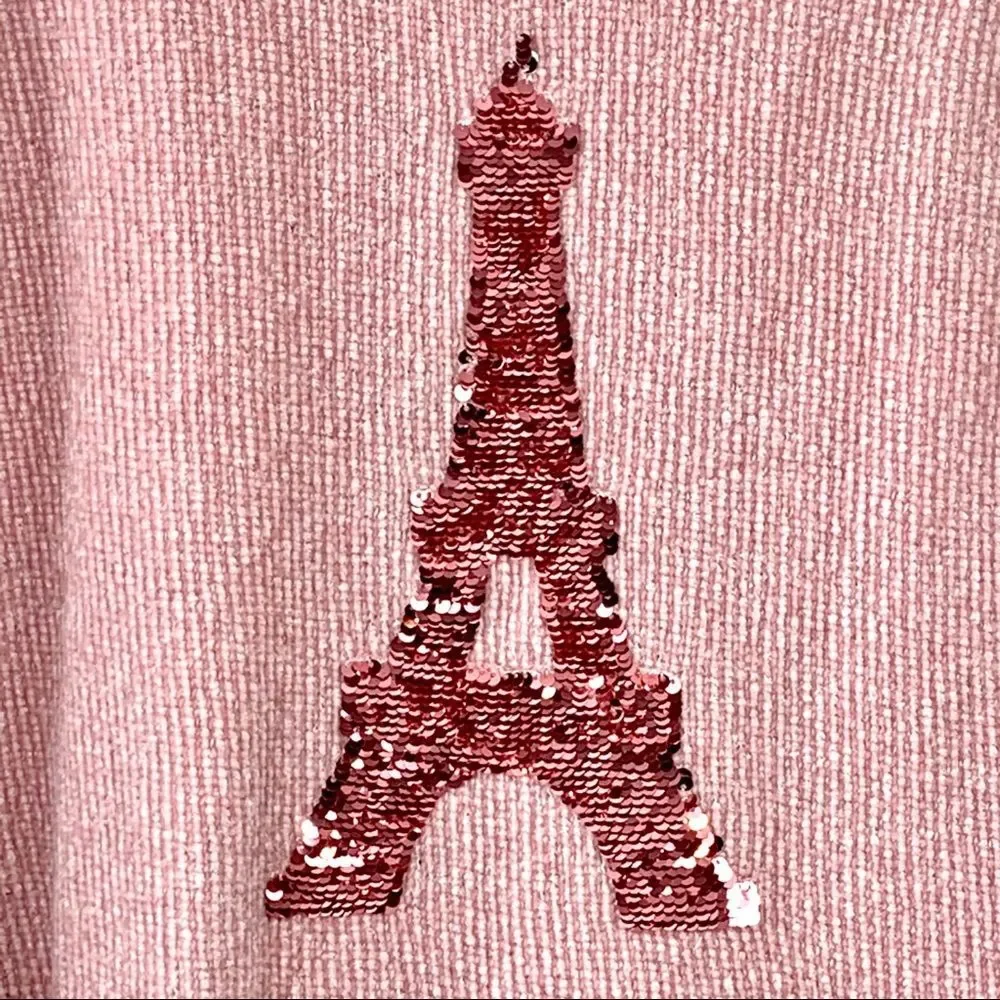 Justice Pink Embezzled Eiffel Tower‎ Sweater